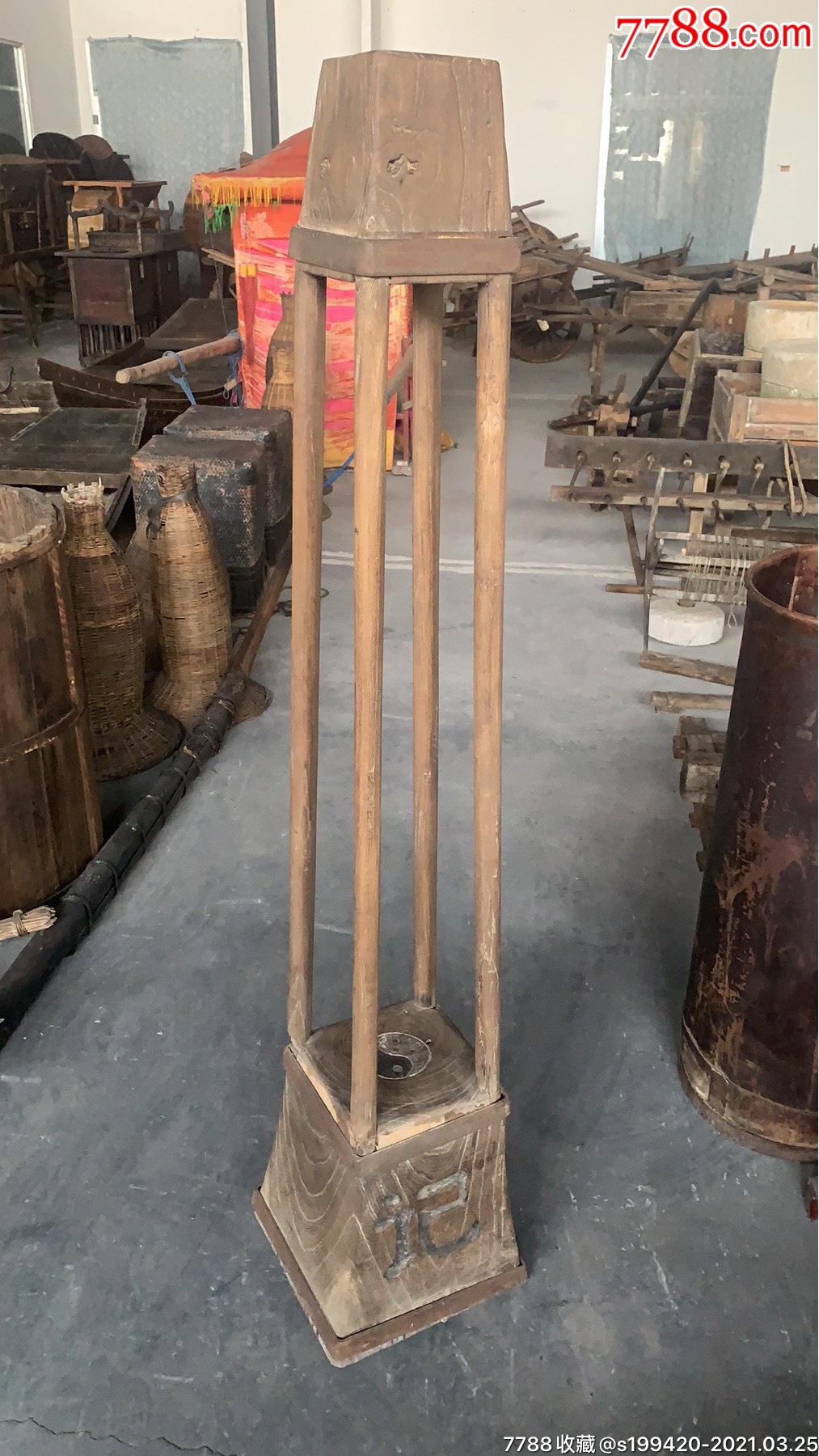 民俗精品老木夯3030150做工讲究保存完好