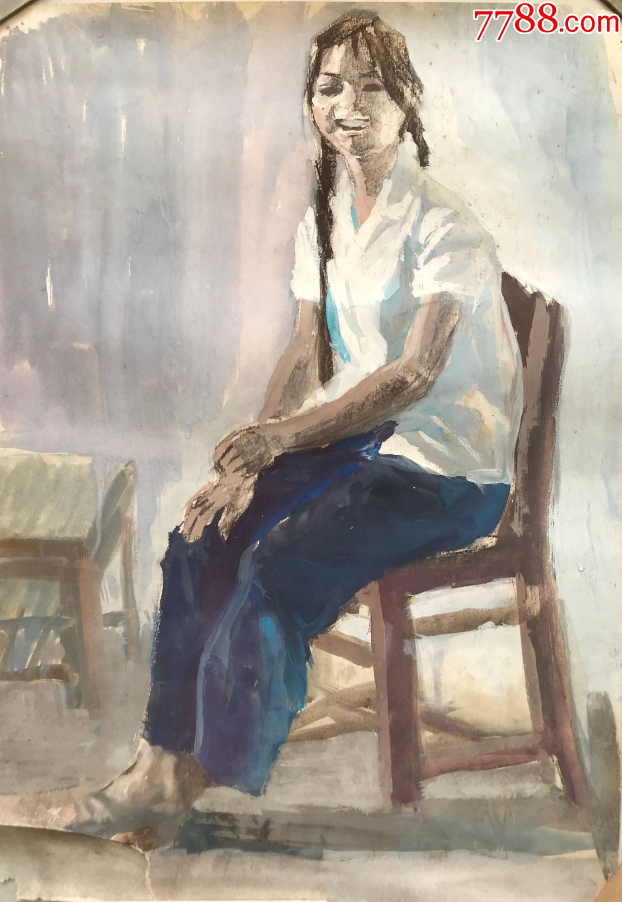 人物水彩画2张!_水粉/水彩原画_作品欣赏_收藏价值_7788字画网