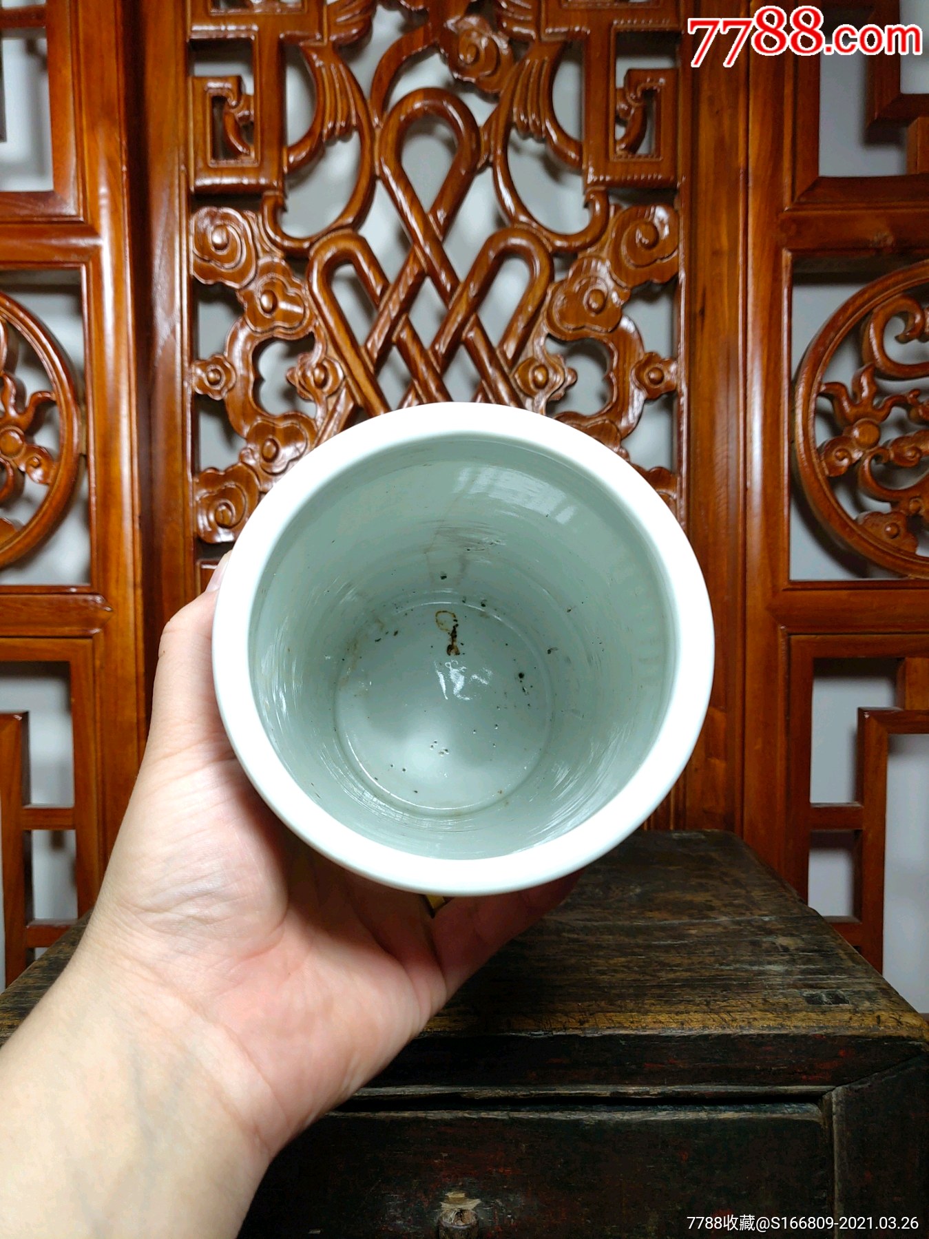 晚清民国名家徐万顺粉彩人物帽筒老瓷器