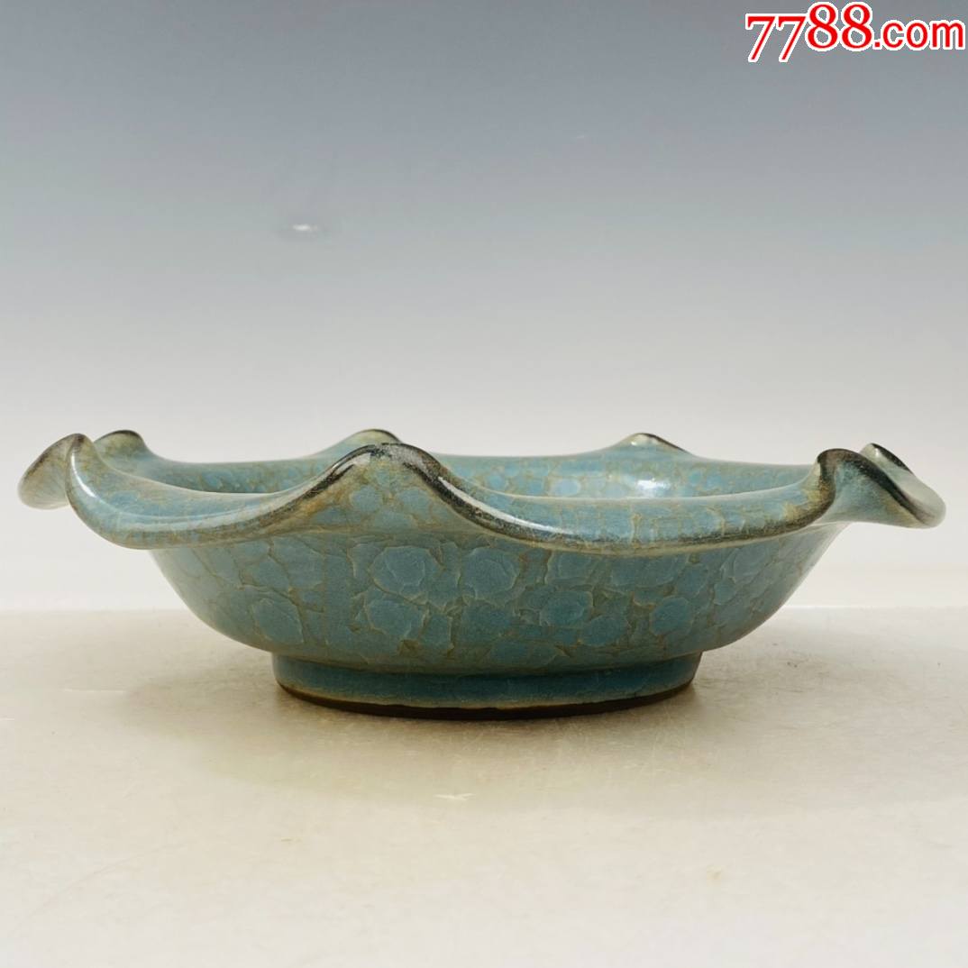 官瓷冰片手写铭文笔洗高75厘米直径25厘米现代工艺品