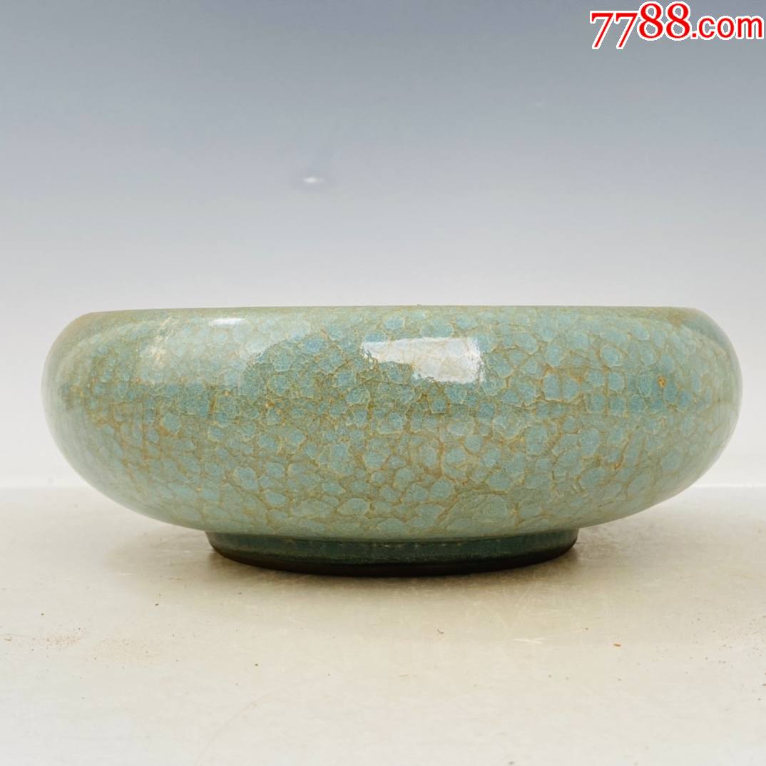 官瓷冰片手写铭文笔洗高85厘米直径225厘米现代工艺品