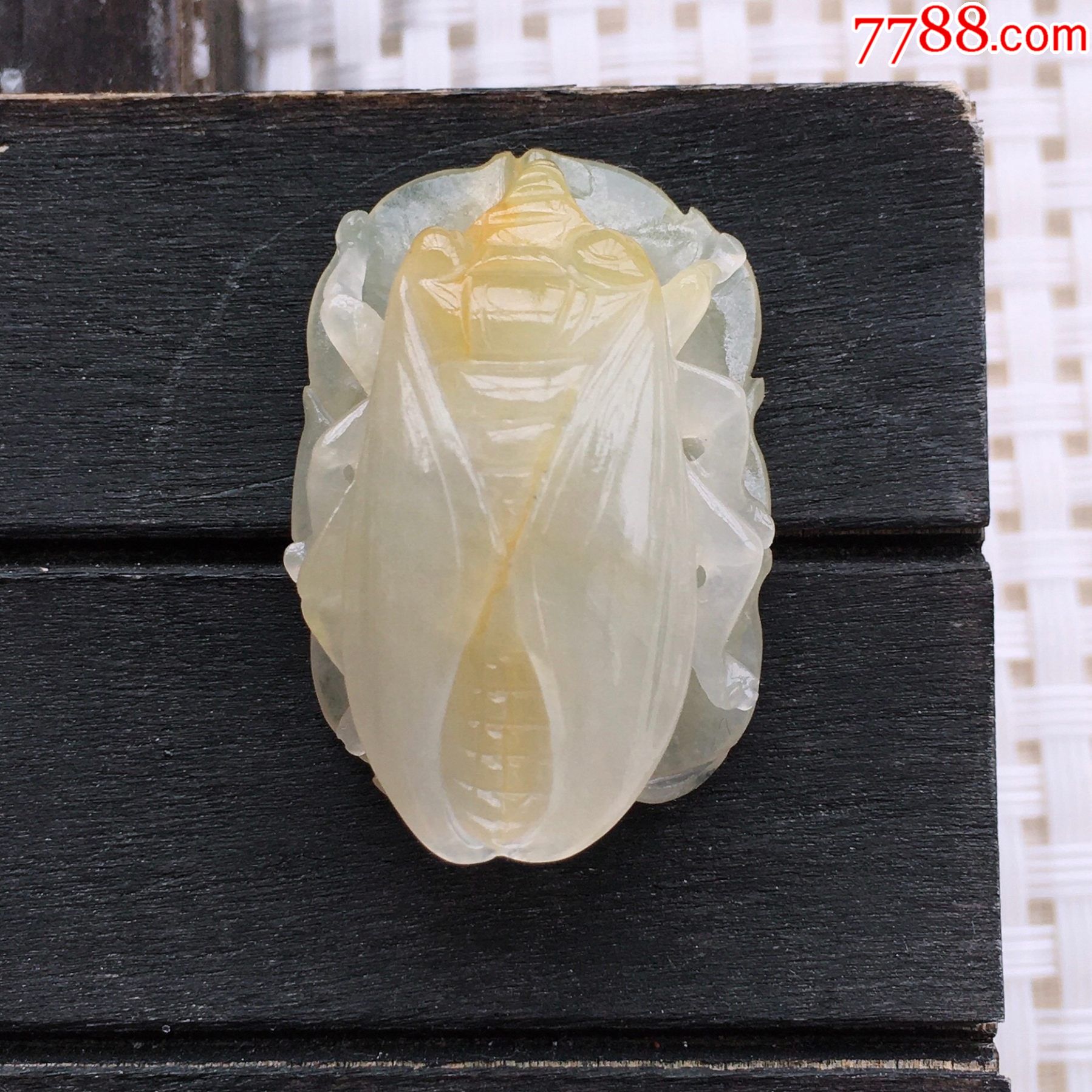 缅甸天然翡翠a货老坑冰糯种黄翡一鸣惊人起光水润精雕玉吊坠金蝉挂件