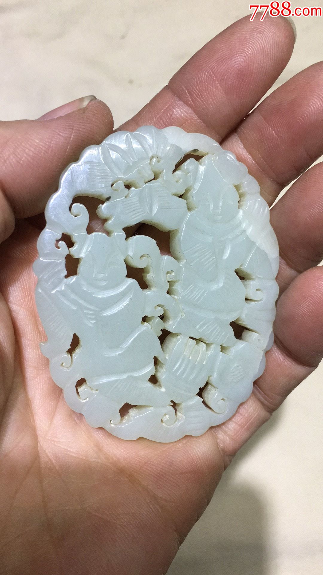 和田青白玉人物牌子,_和田玉_图片鉴别_收藏价值_7788和田玉收藏