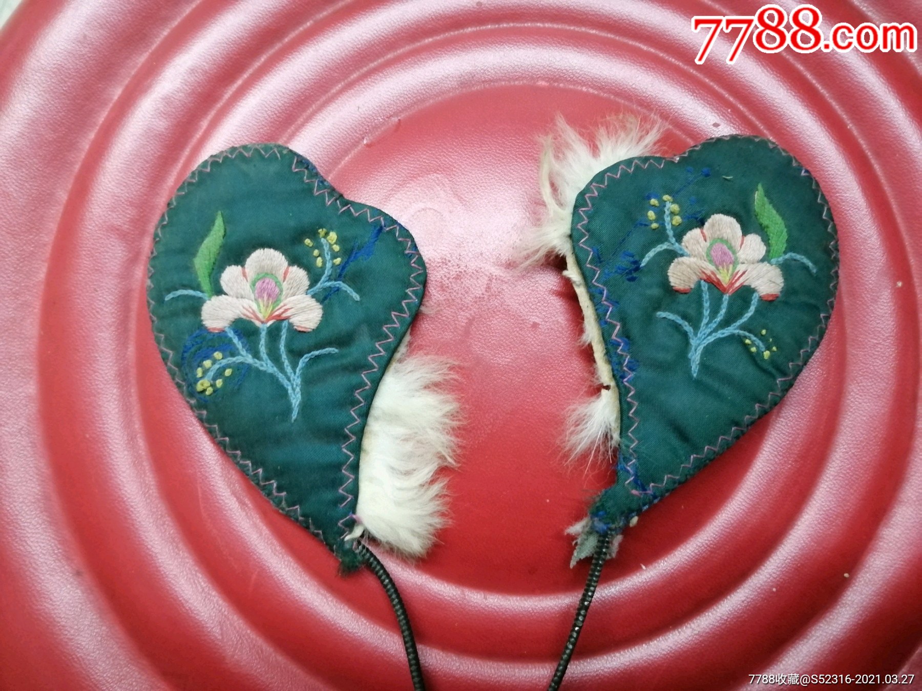 老刺绣绣花耳套