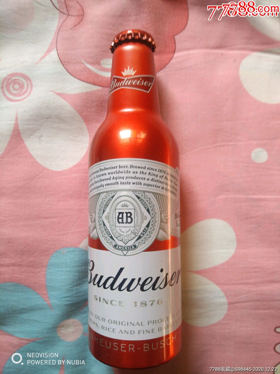 百威啤酒空酒瓶1个(铝质)