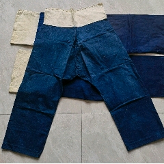 棉麻布料的抿裆裤