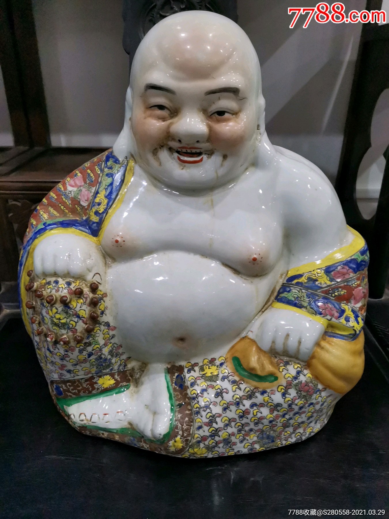 民国珐琅彩弥勒佛-酱釉瓷/紫金釉-7788商城__七七八八商品交易平台