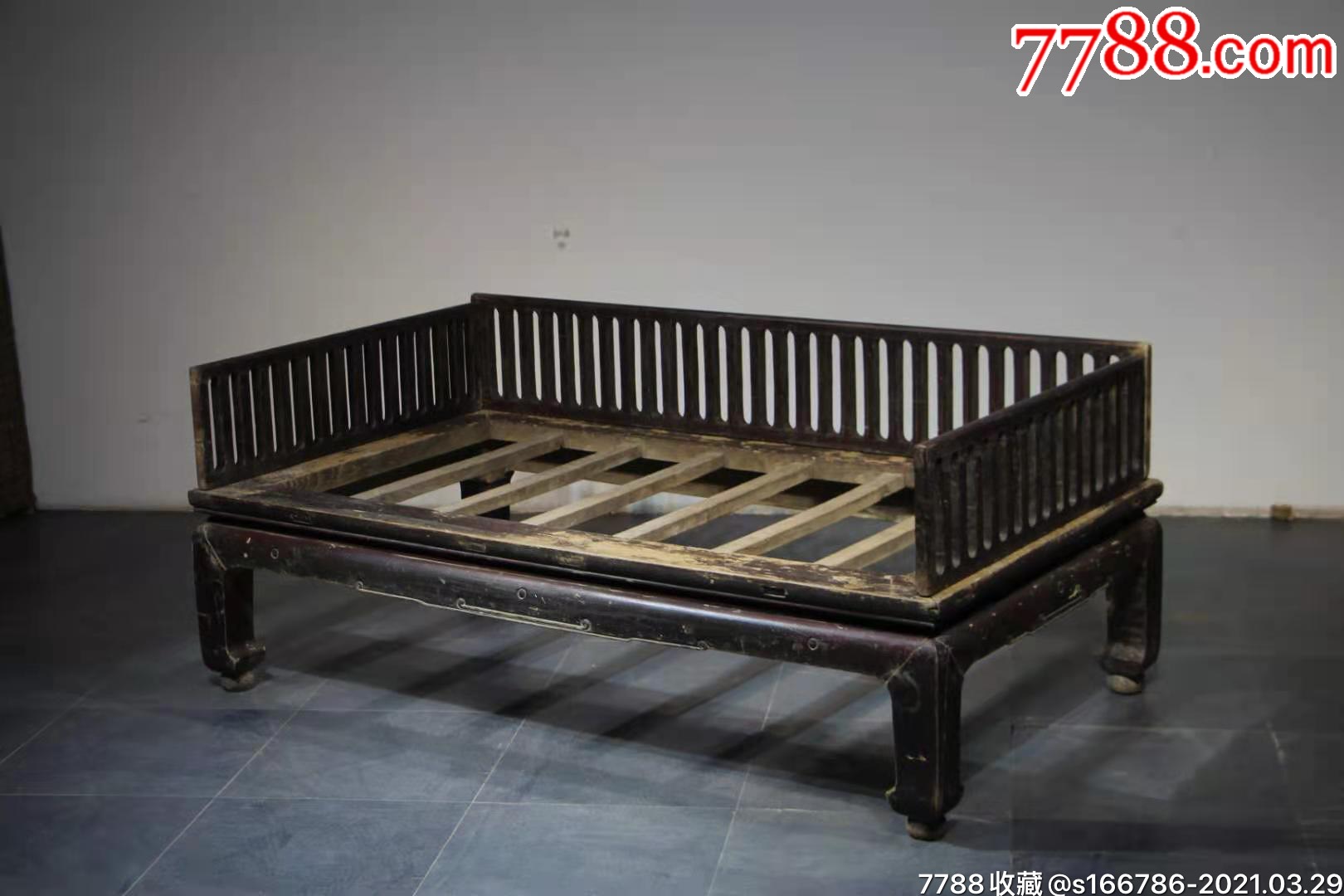 经典明式罗汉床,,制式简洁,黄花梨工,木质,楠木,尺寸,120-216-54-品