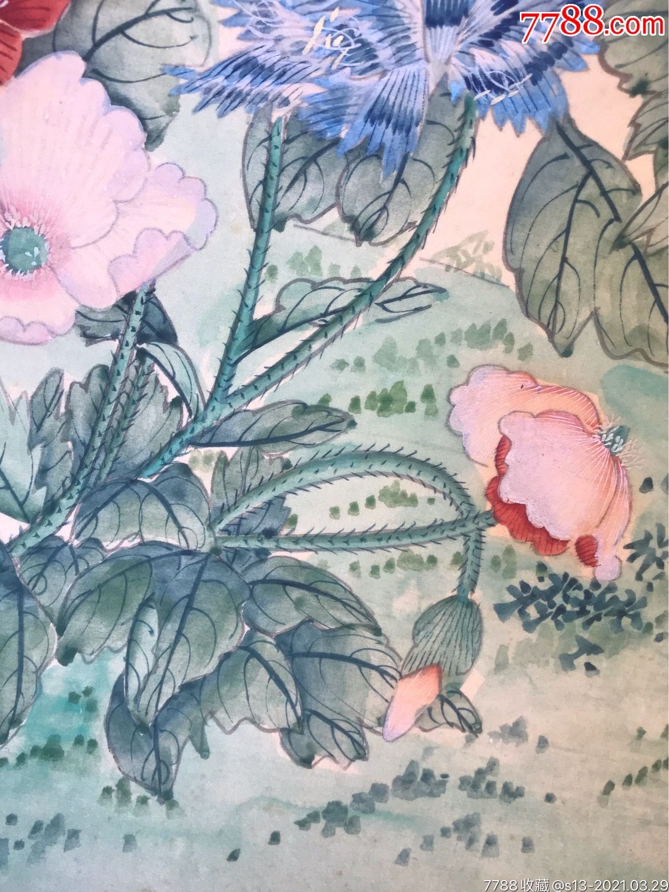 郑棣青(保真,工笔重彩画于绢上)师从陆抑非,张继馨入室弟子-花鸟国画