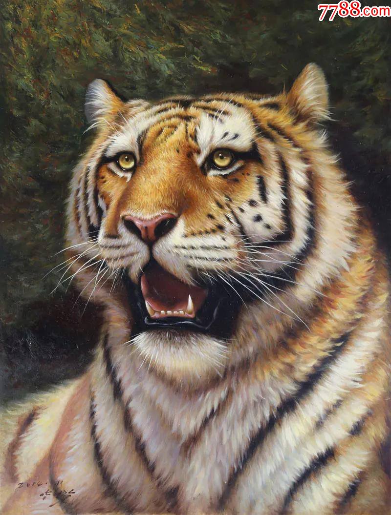 朝鲜名家油画杨忠革《王者雄风》