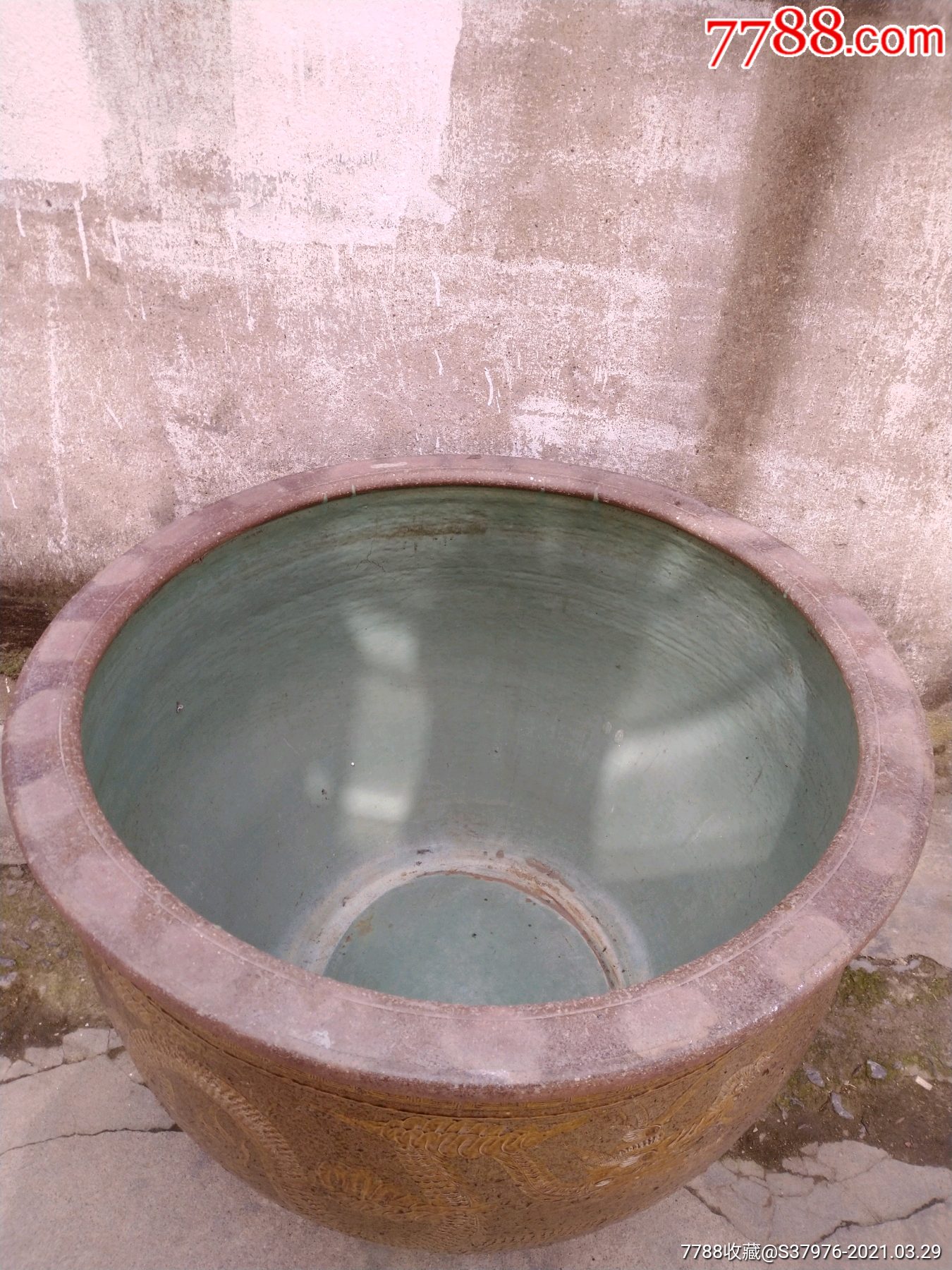民国大缸,鱼缸,荷花缸,水缸,双旗款._其他紫砂_第8张_7788钱币网