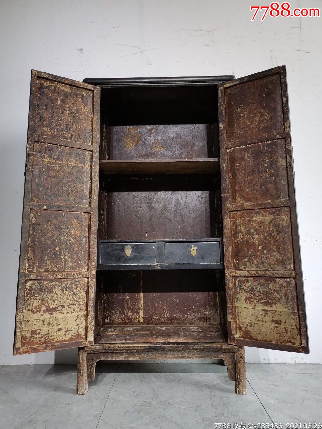 明代楠木圆角面条柜保存完好原装无修配古老沧桑素雅秀美包浆浓郁