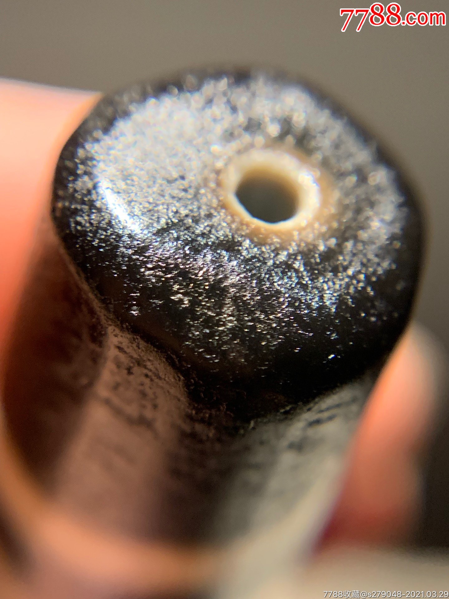 阿富汗天然玛瑙黑白线珠