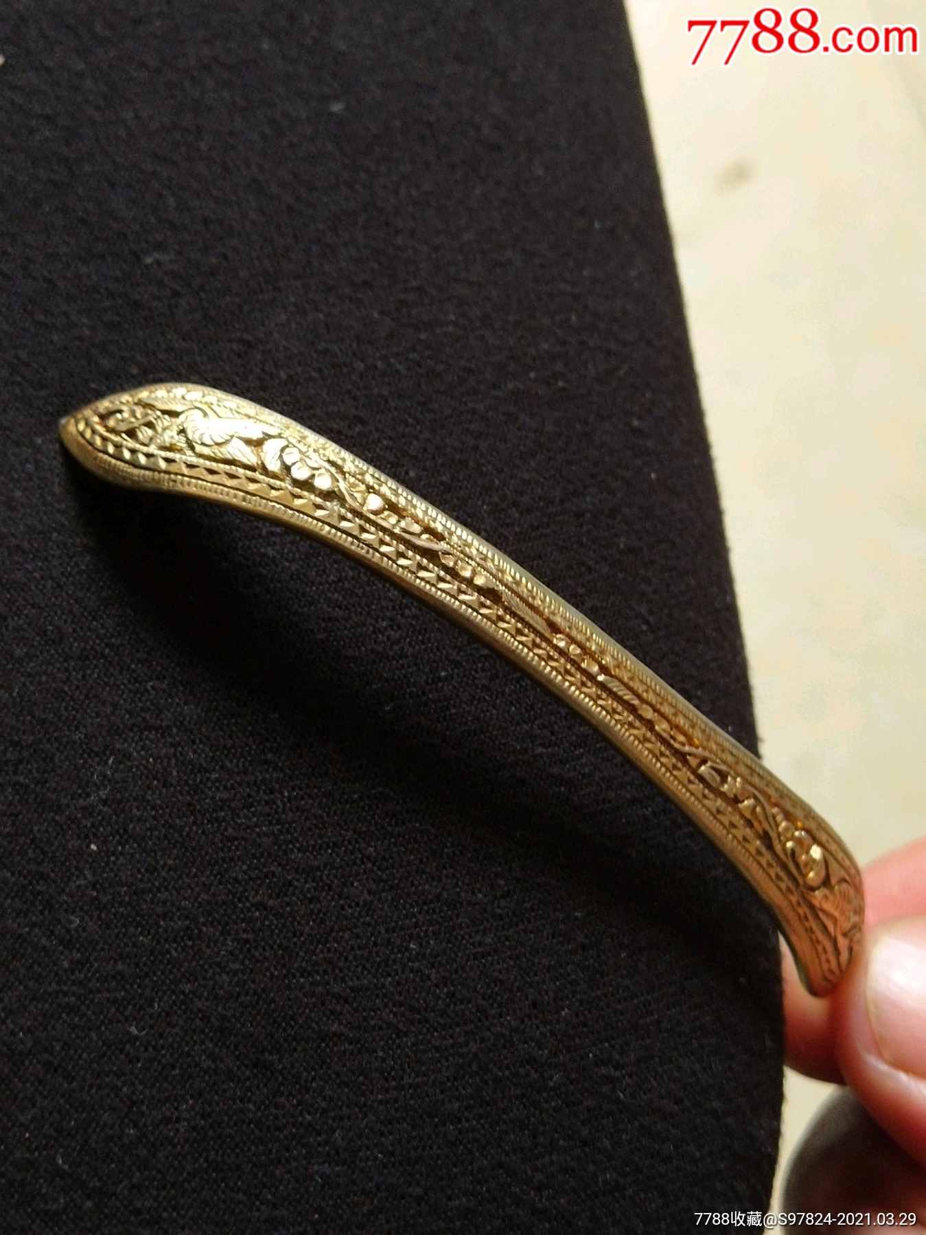 清代银鎏金发簪