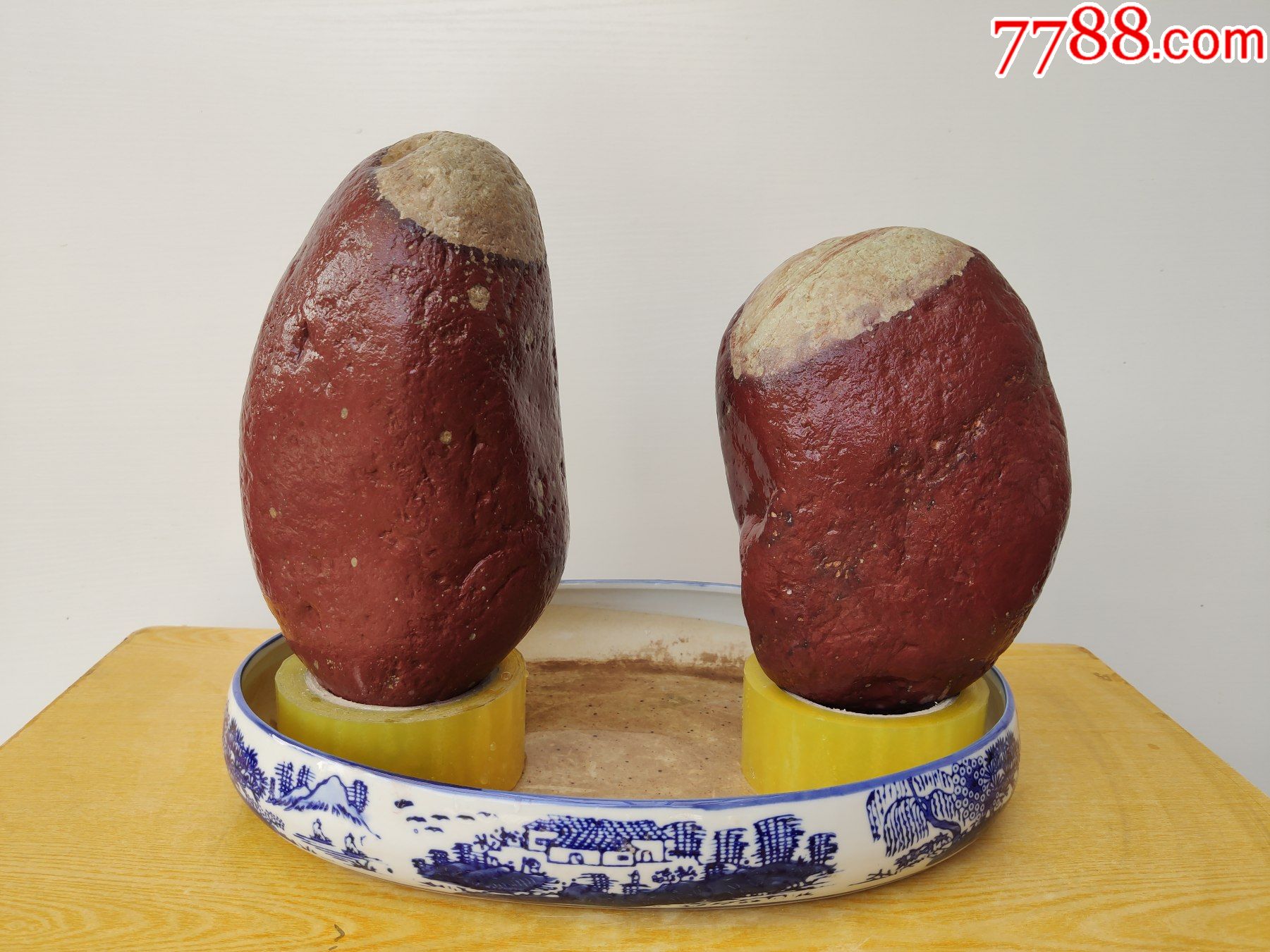 新进洛阳虢州石原石1226"白头到老"(很难得的虢州石对石)