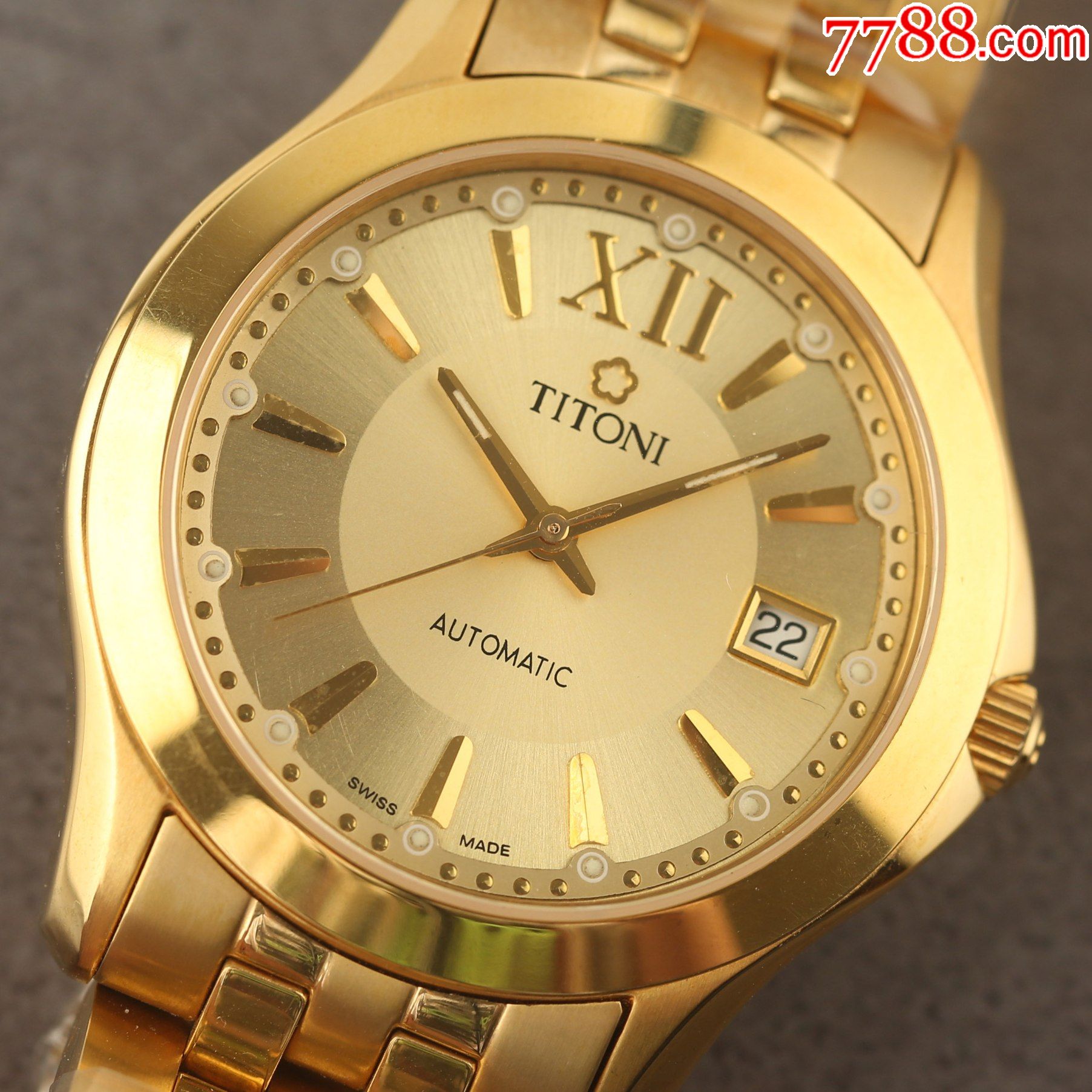 库存未使用品瑞士梅花手表经典全镀金款高贵优雅款型-手表/腕表-7788