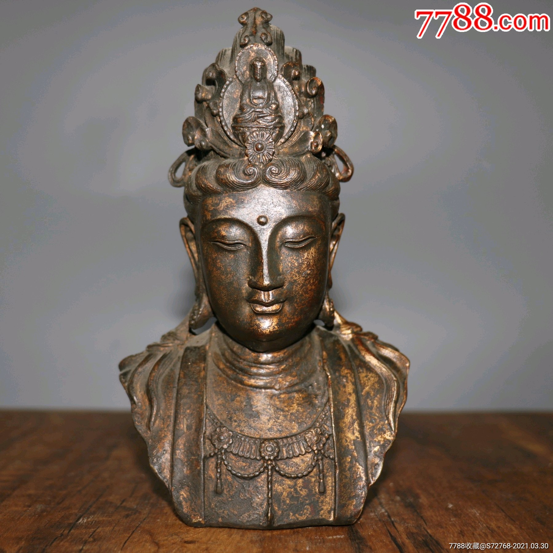 观音菩萨半身像一尊恭请供奉佛像摆件