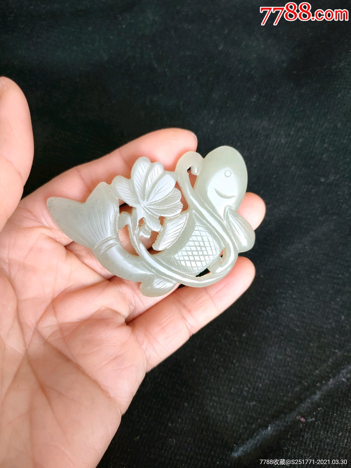 民国和田玉连年有余玉佩,-和田玉-7788和田玉收藏