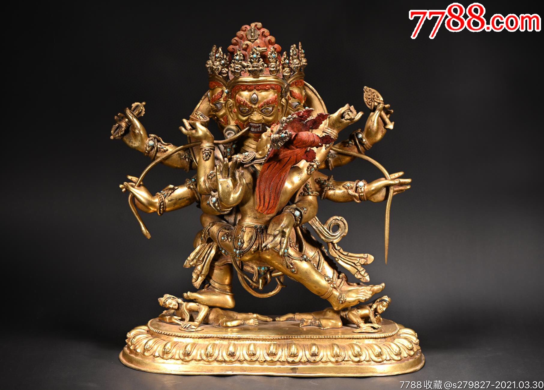 铜鎏金大轮金刚手像