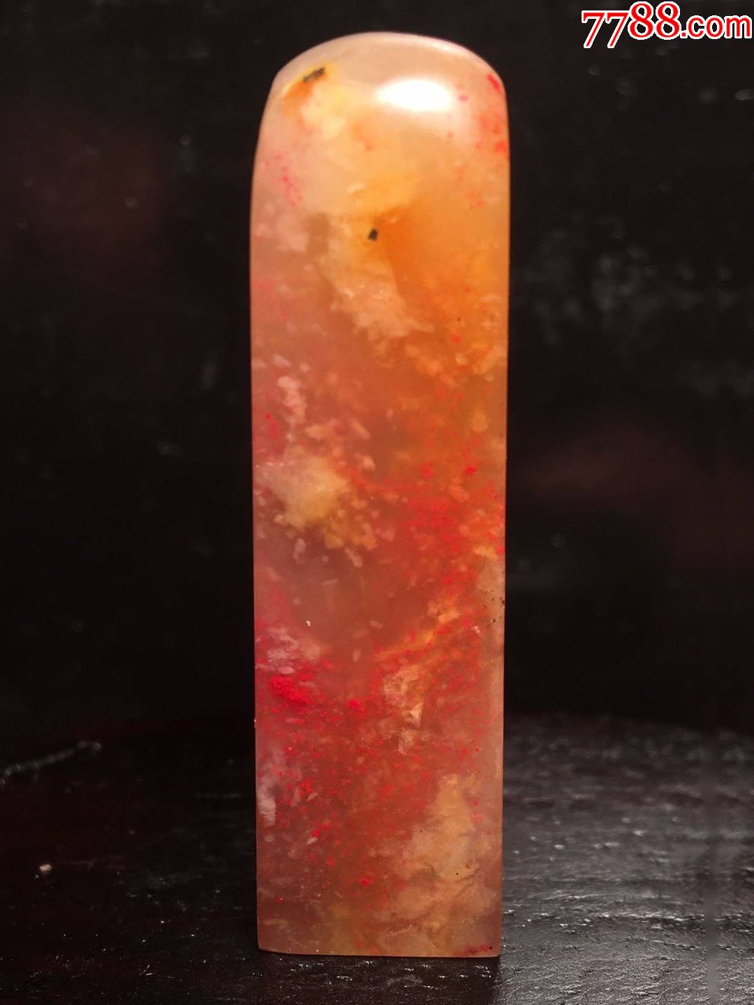 昌化鸡血石冰糖玻璃冻印章料23g软地老货手工好刻稀缺品种