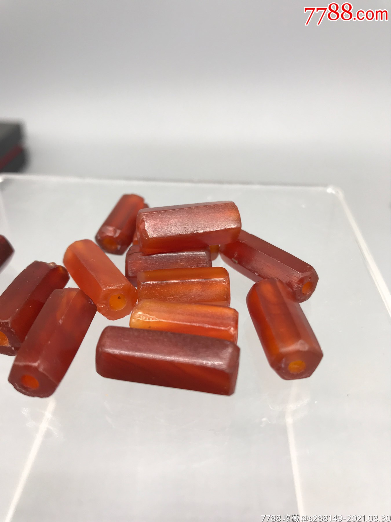 老珠子六棱珠,老玛瑙管