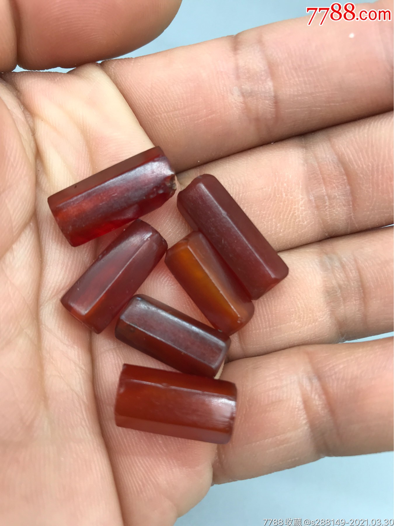 老珠子六棱珠,老玛瑙管