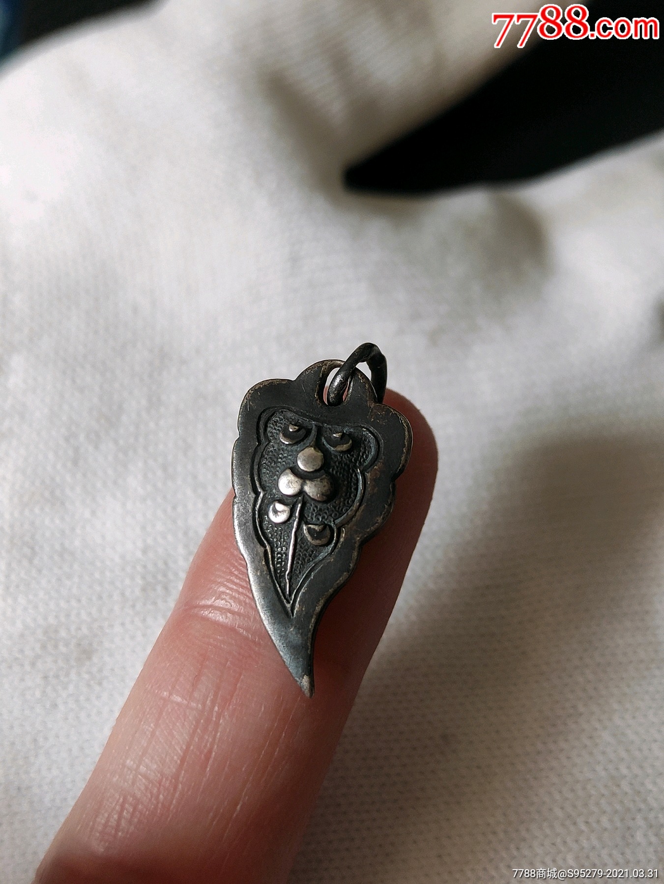 清代老银饰银坠