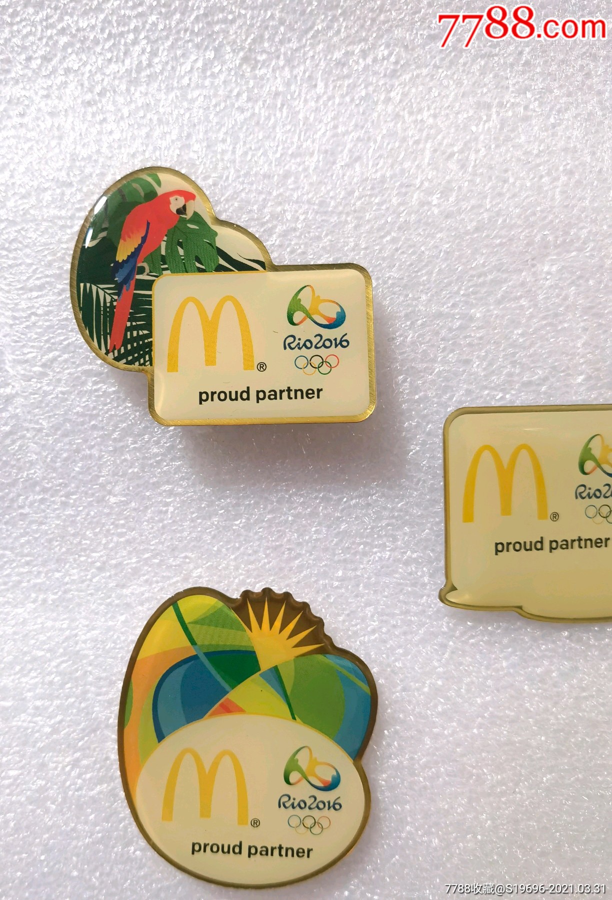 2016里约奥运会麦当劳海岛风光纪念徽章一套5个合售