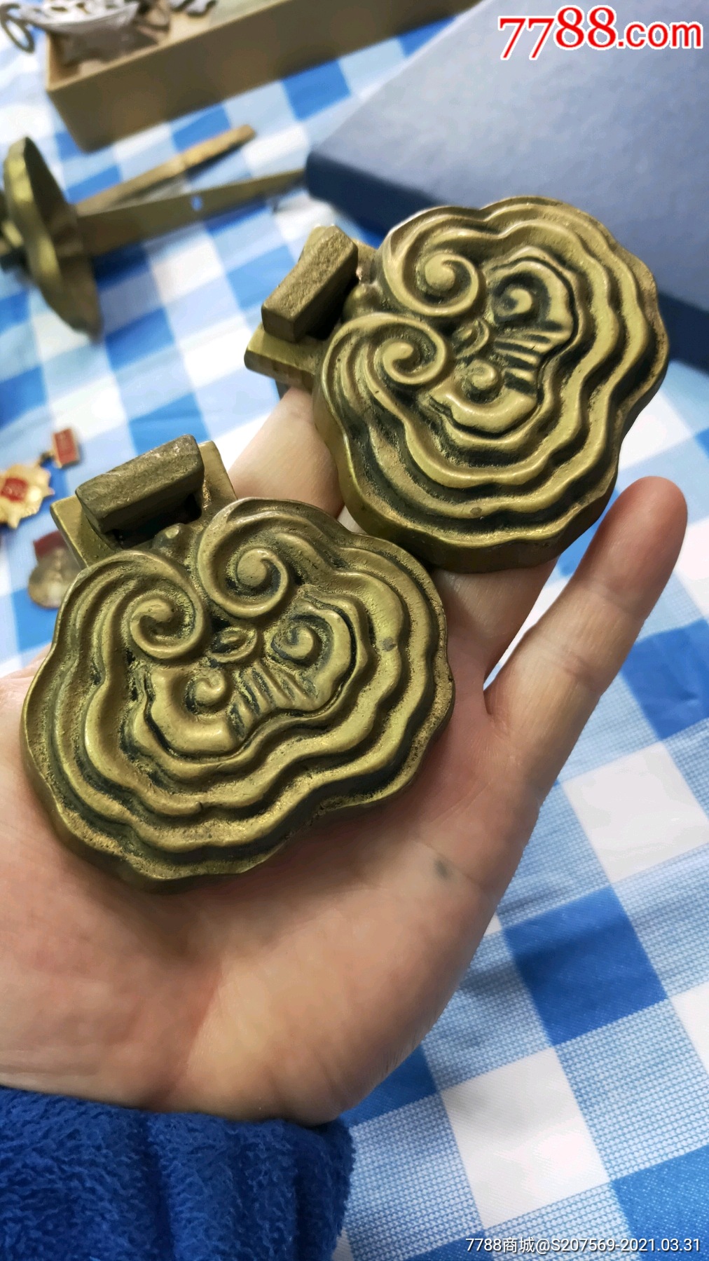 挂匾铜云头一对