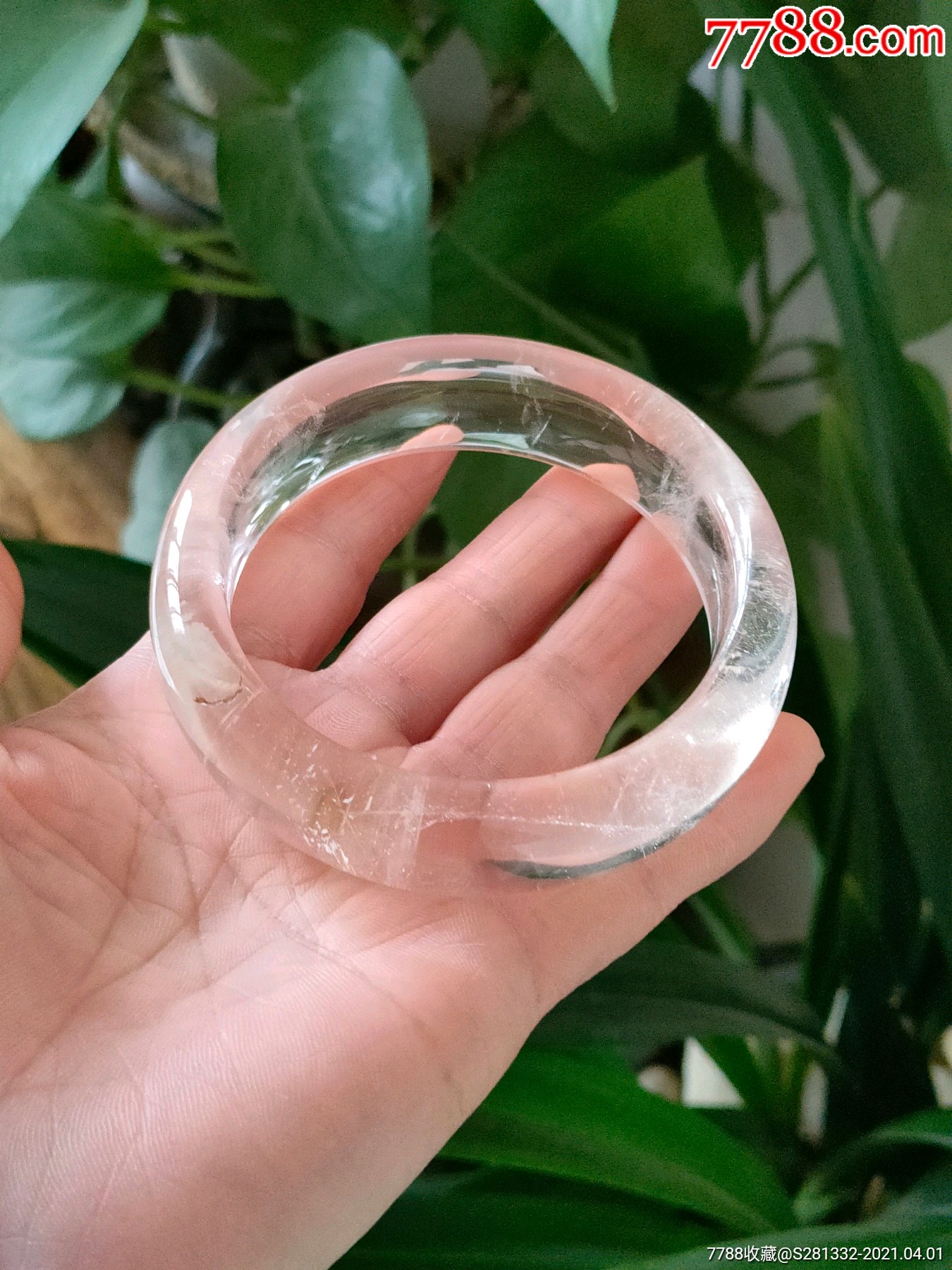 天然白水晶手镯一支