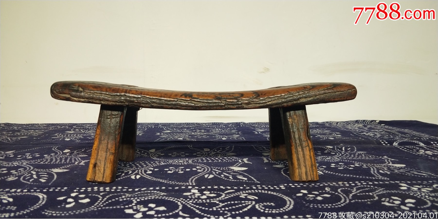 清代榆木凉枕包浆一流全品长30宽11高10