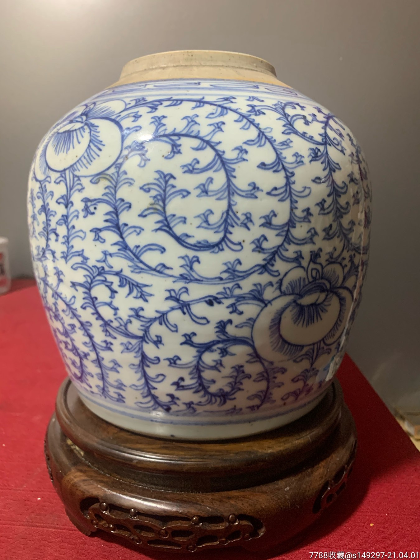 清代缠枝莲纹罐_青花瓷_图片鉴赏_收藏价值_7788青花瓷收藏