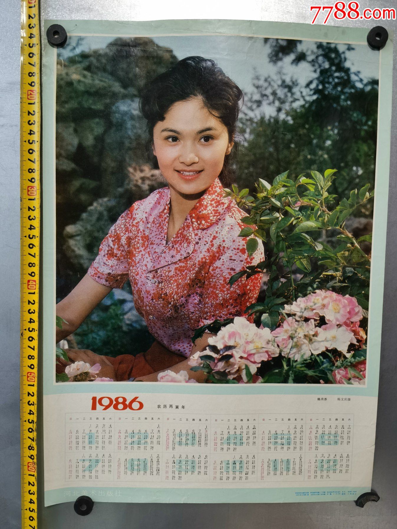 宣传画挂历86年电影演员韩月乔河北省美术出版社85年一版一印2000张