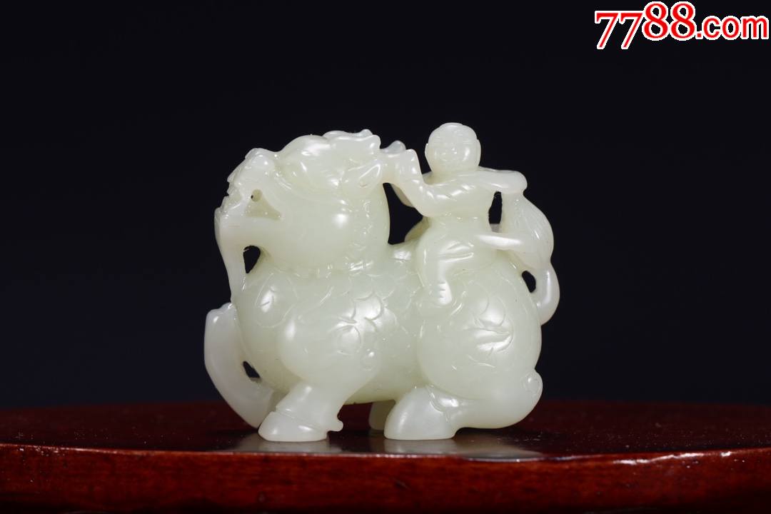 和田玉送子麒麟雕件