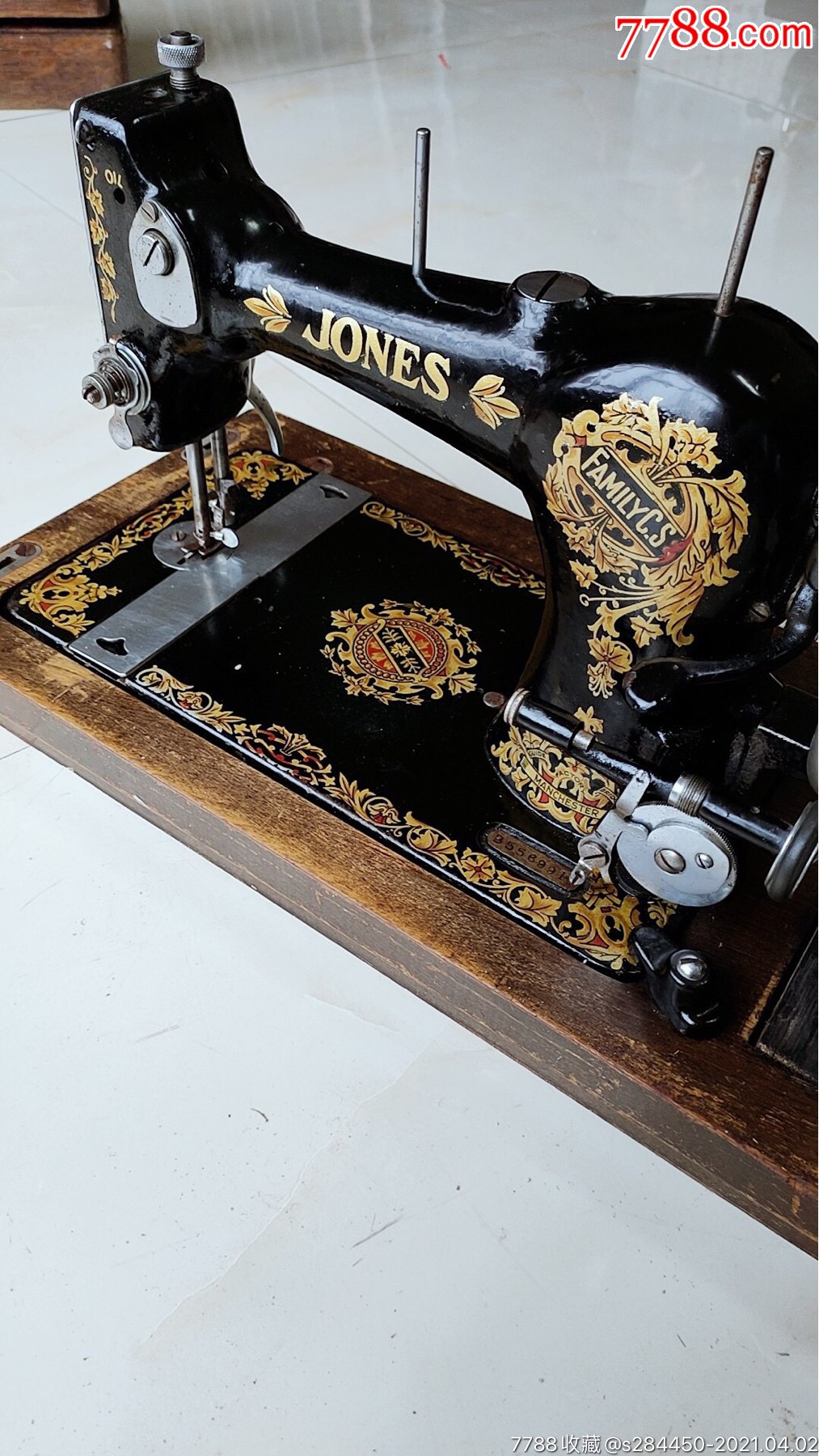 英国进口琼斯牌便携式手摇缝纫机