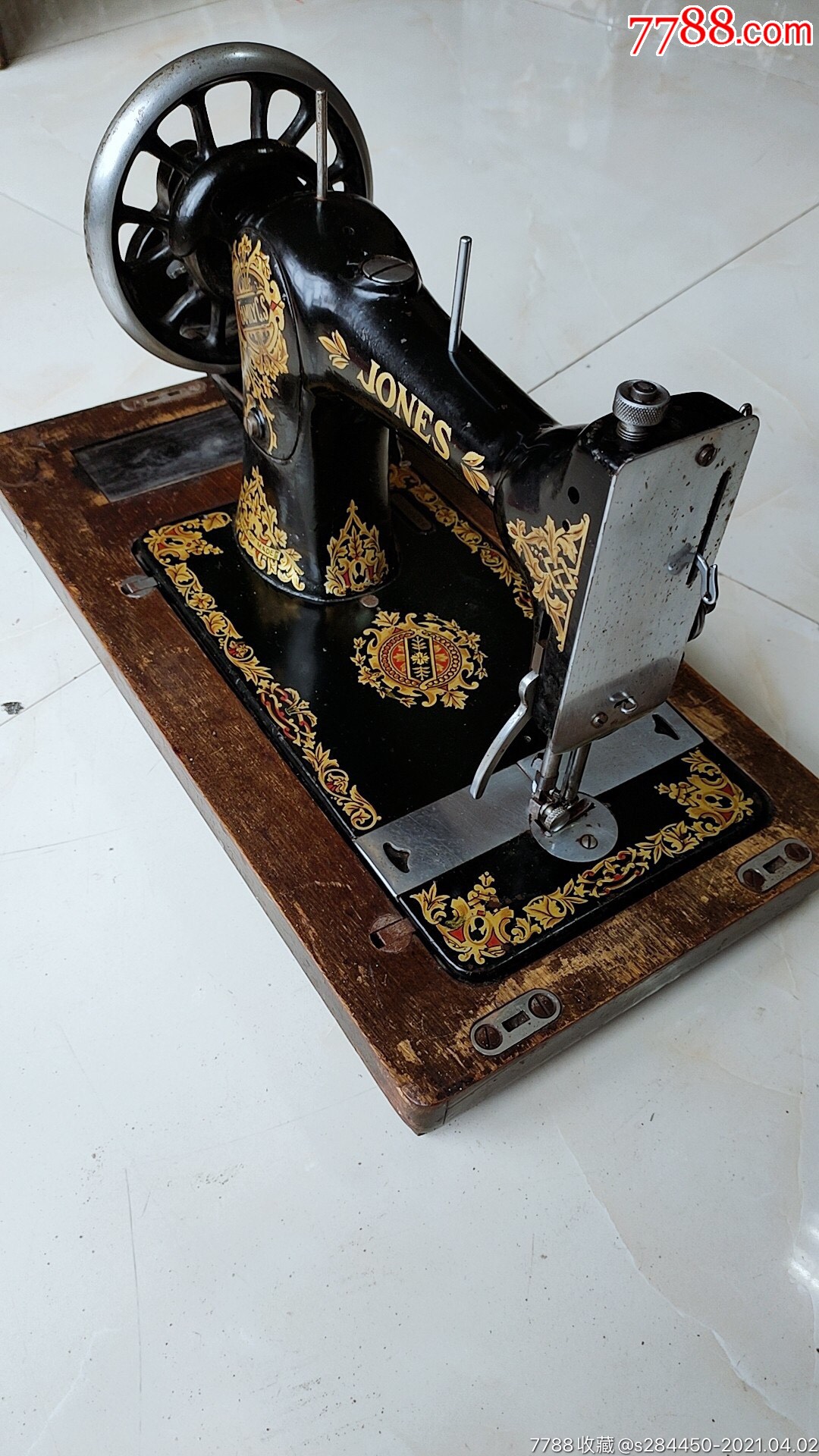 英国进口琼斯牌便携式手摇缝纫机