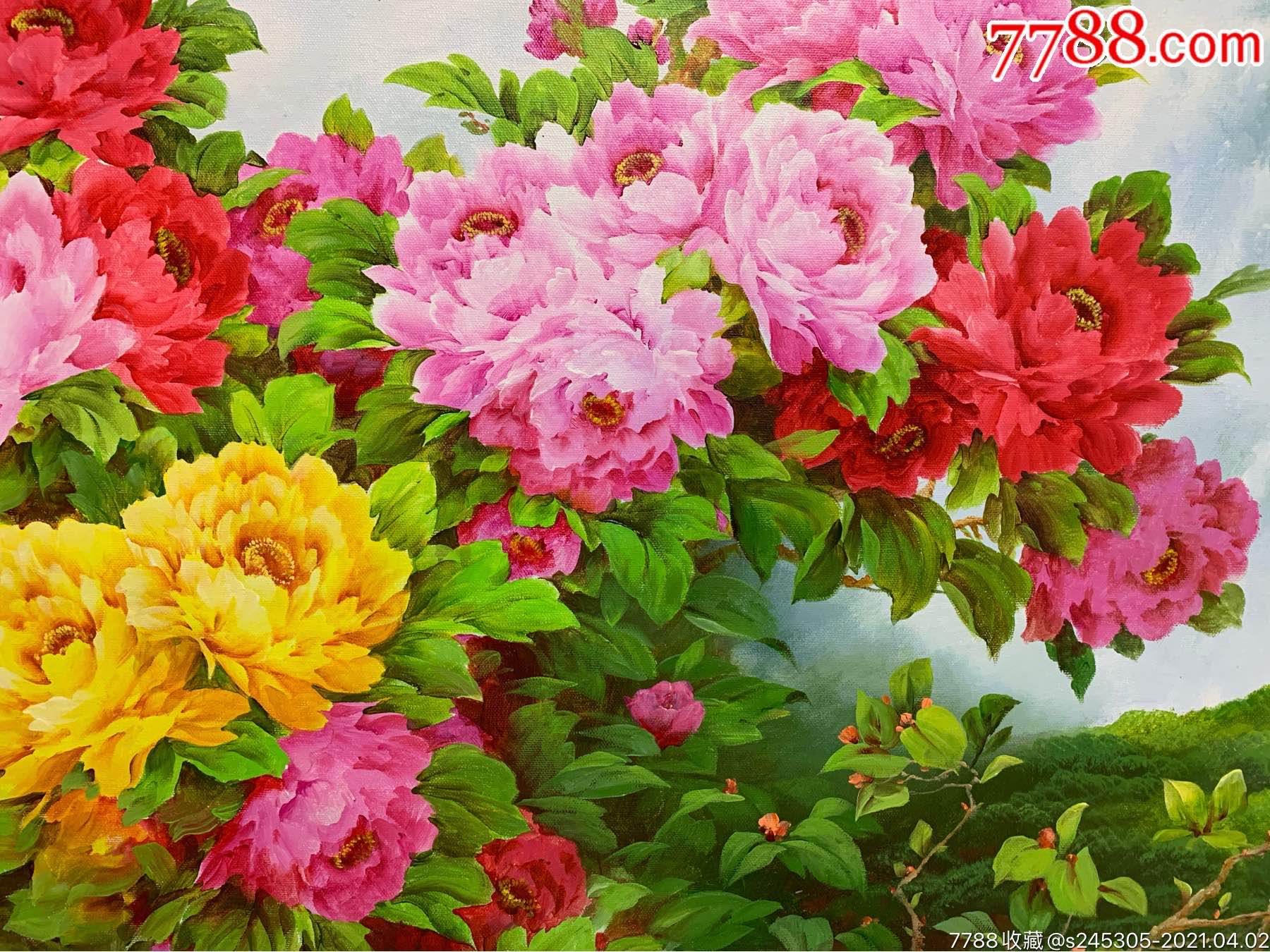 朝鲜油画功勋艺术家李光石花开富贵