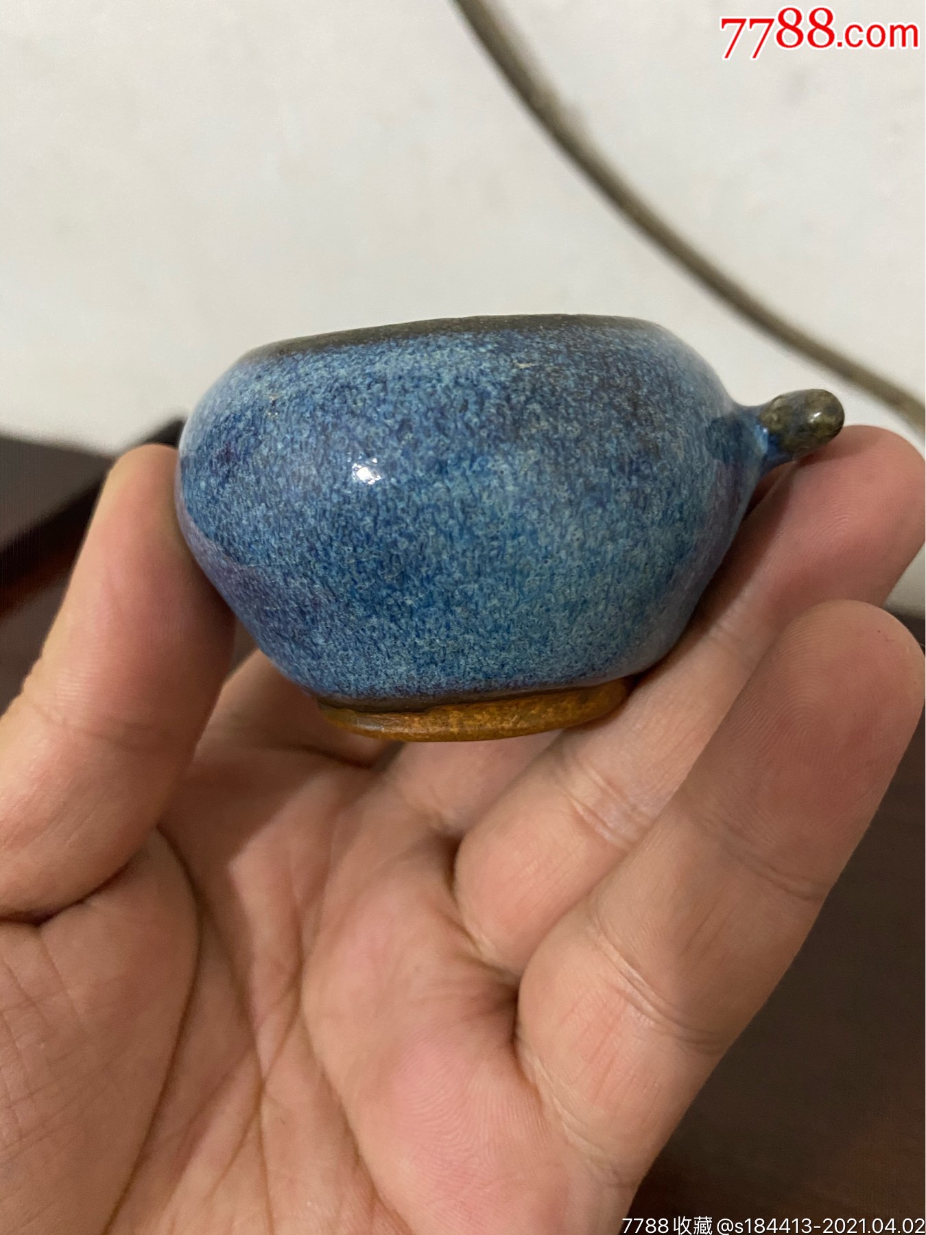 晚清民国紫砂钧釉鸟食罐-其他紫砂-7788收藏