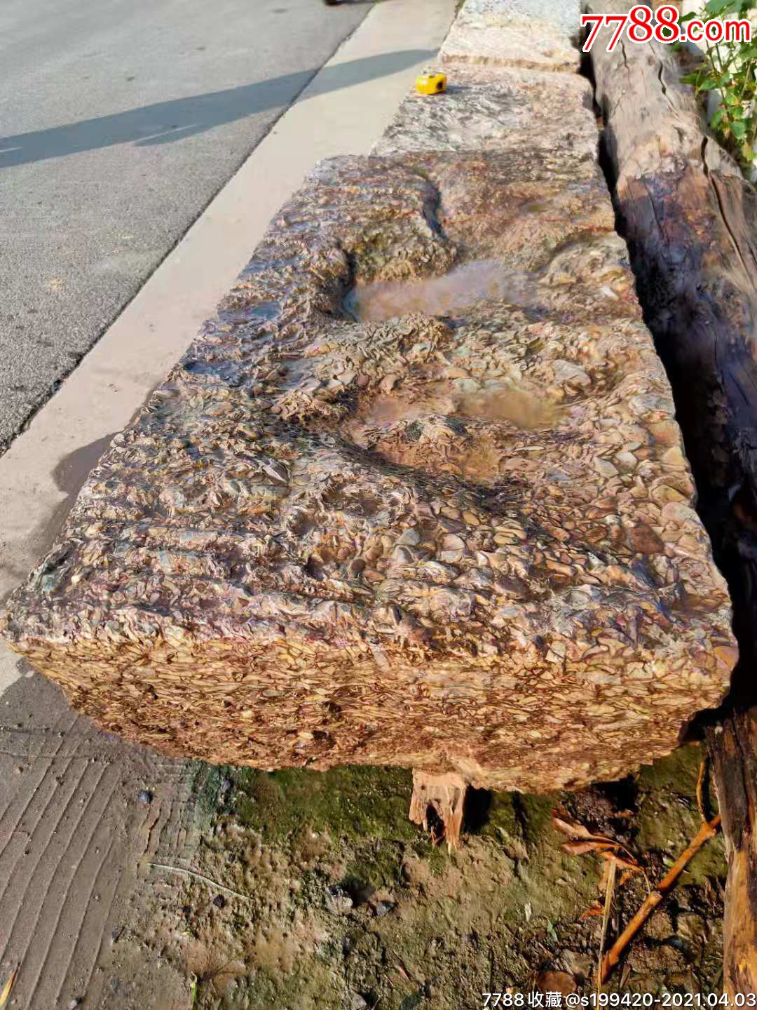 五花石禅石随形原石可做茶台色泽亮丽造型独特小院别墅装饰佳品