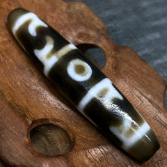 风化包浆蓝沁九眼天珠收藏佩戴精品