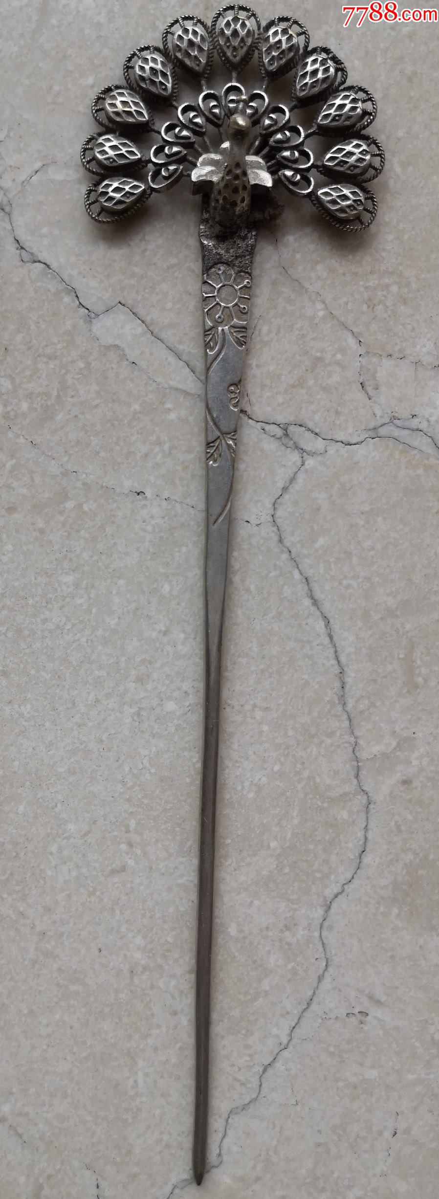 民国发髻民俗记忆孔雀开屏形制美尺寸如图