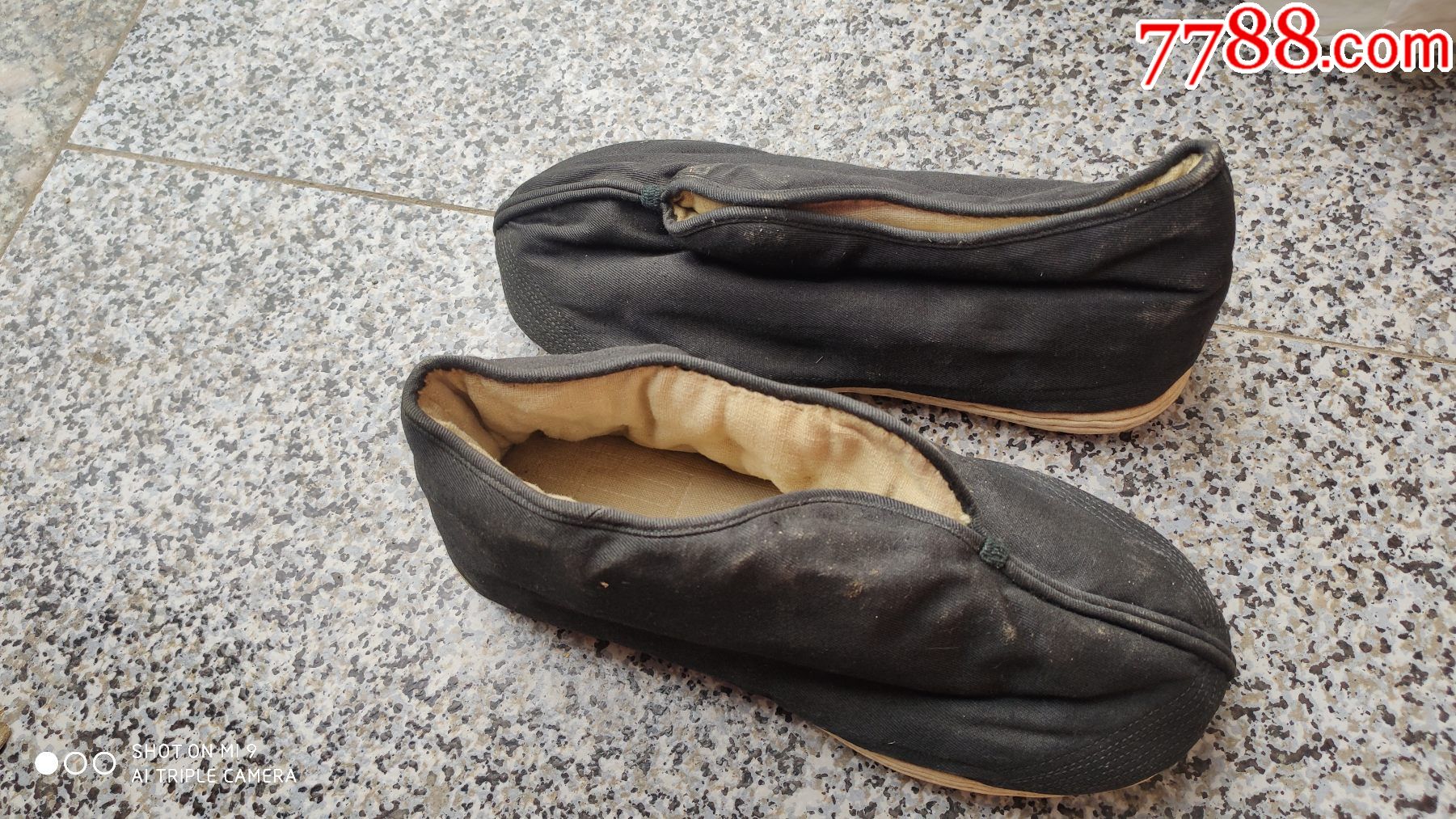 男女鞋帽旧棉鞋男式千层手纳底黑色棉鞋一双23码