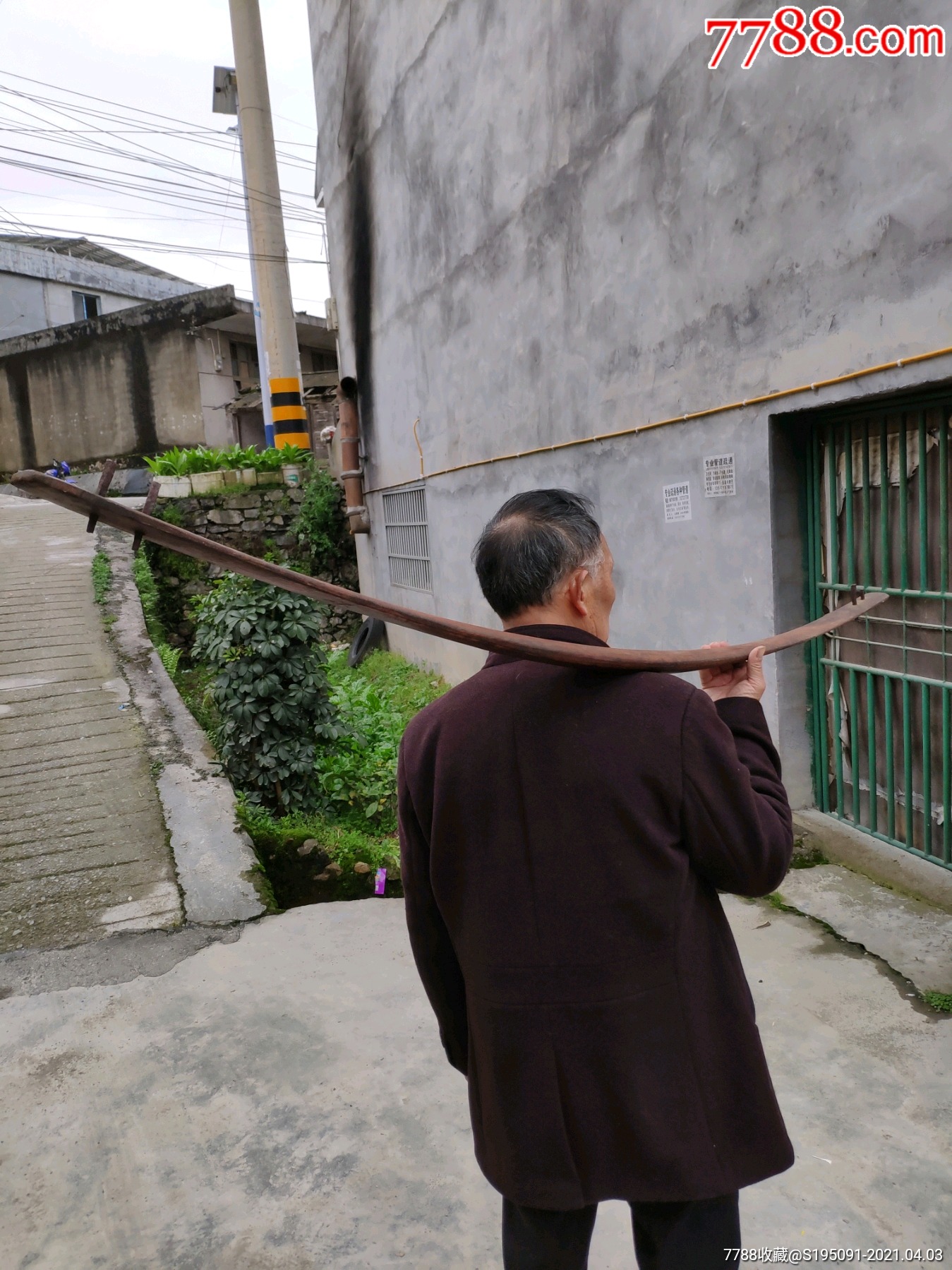 民国老扁担木扁担弯扁担