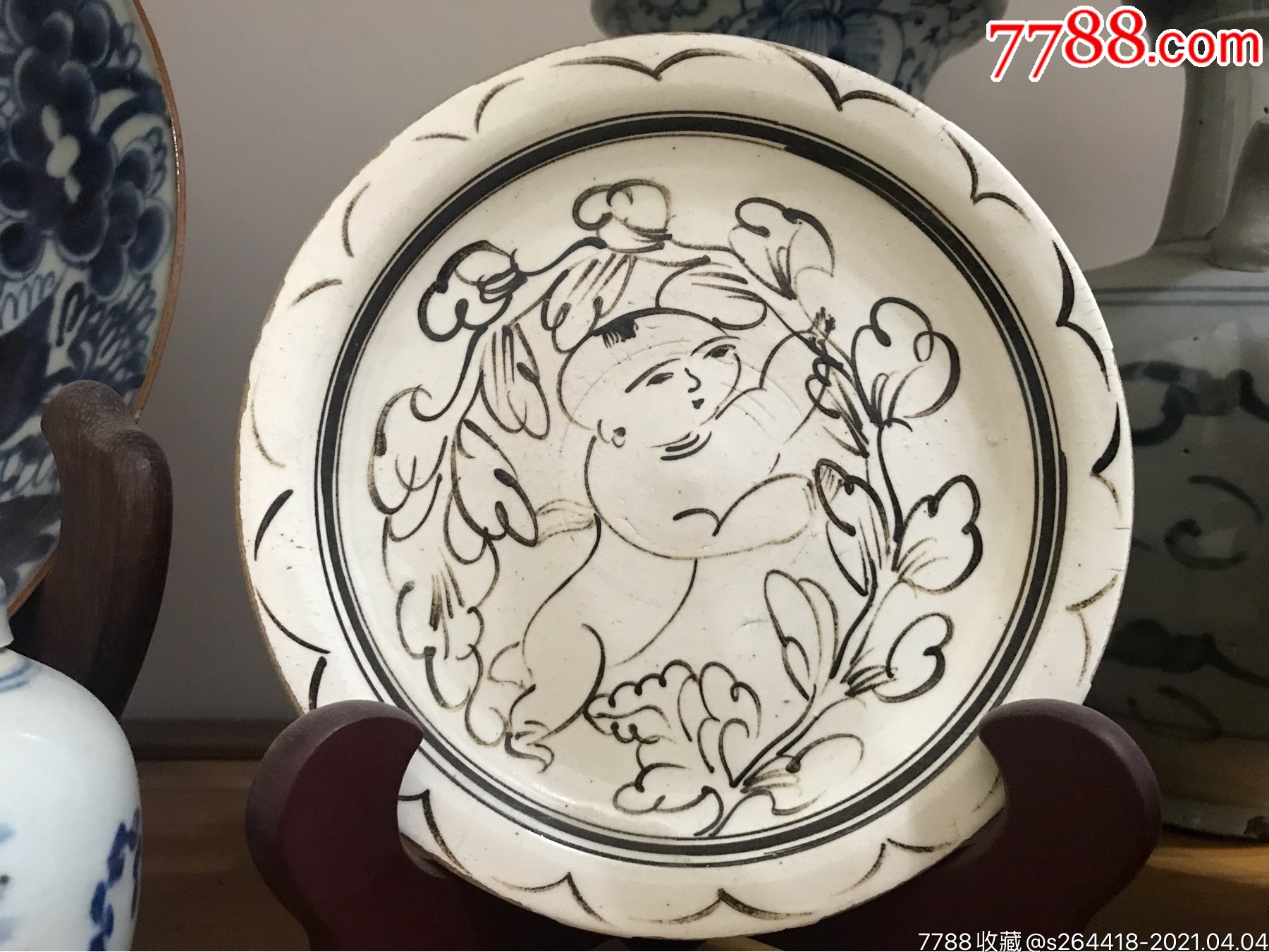 元朝磁州窑婴戏盘