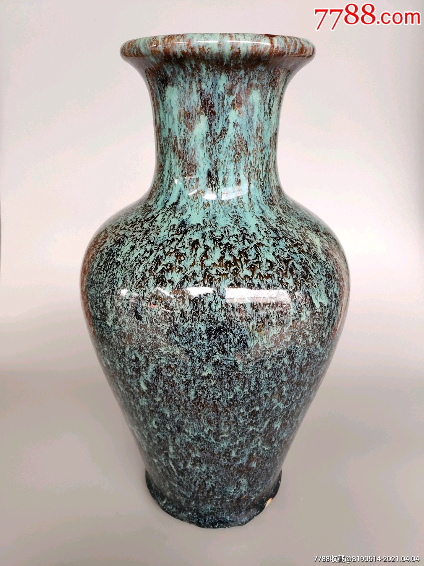 民国时期钧釉赏瓶-花釉/窑变瓷-7788收藏