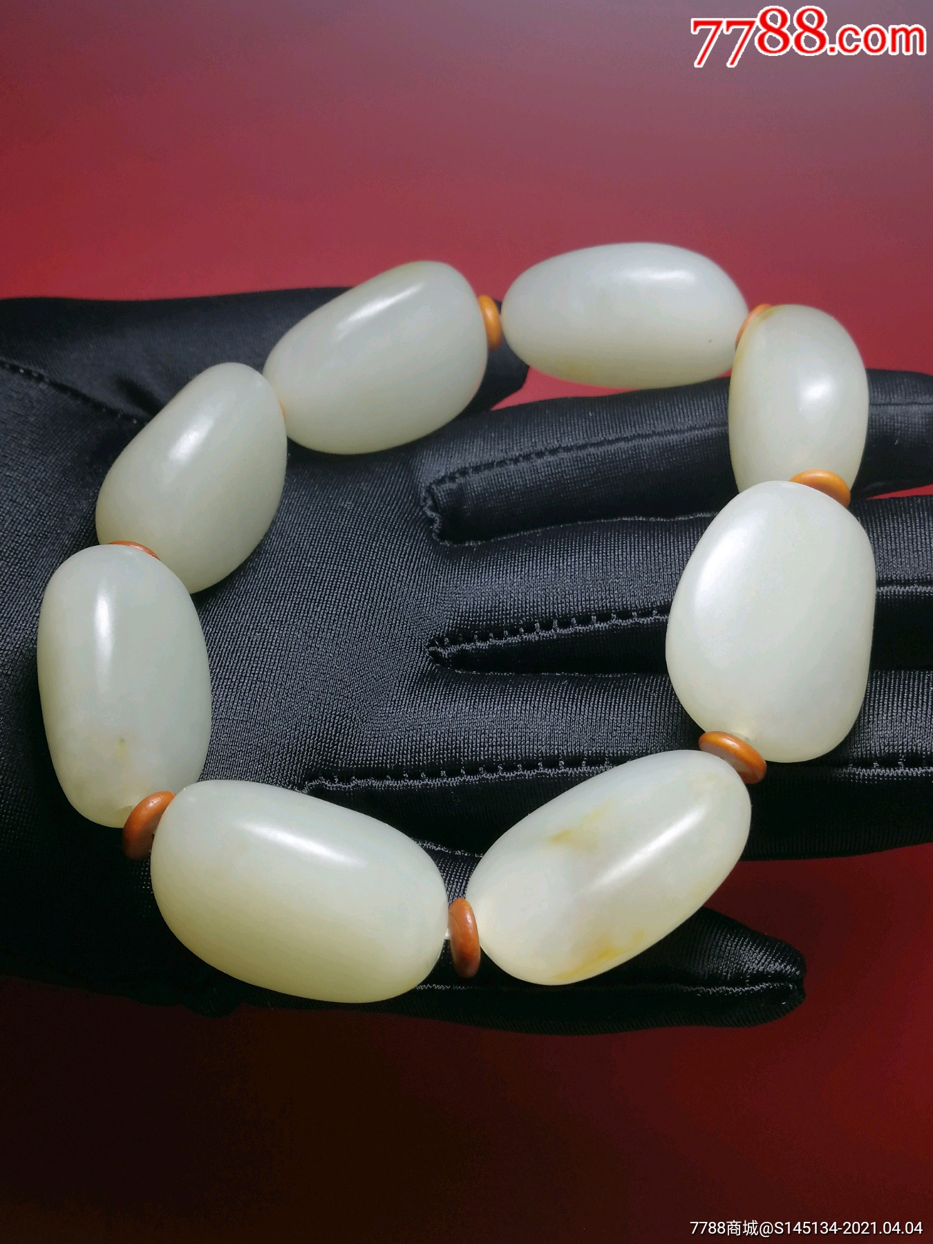 和田白玉籽玉原石手串手链极品_价格2880元_第1张_7788商城__七七八八