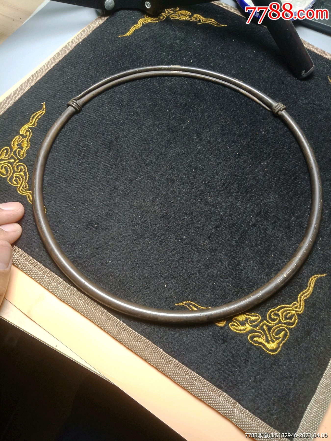 清代民国时期穷人家的孩子戴的铜制项圈