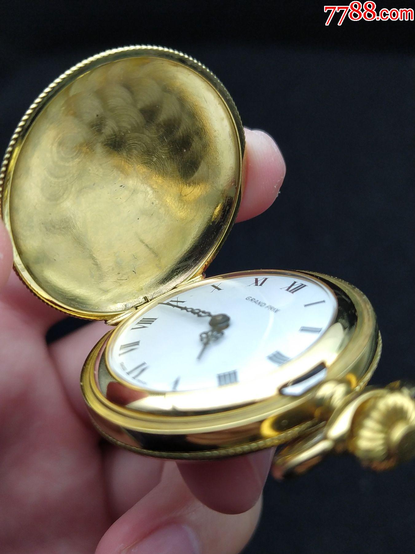 grand瑞士格林精致猎壳怀表17钻