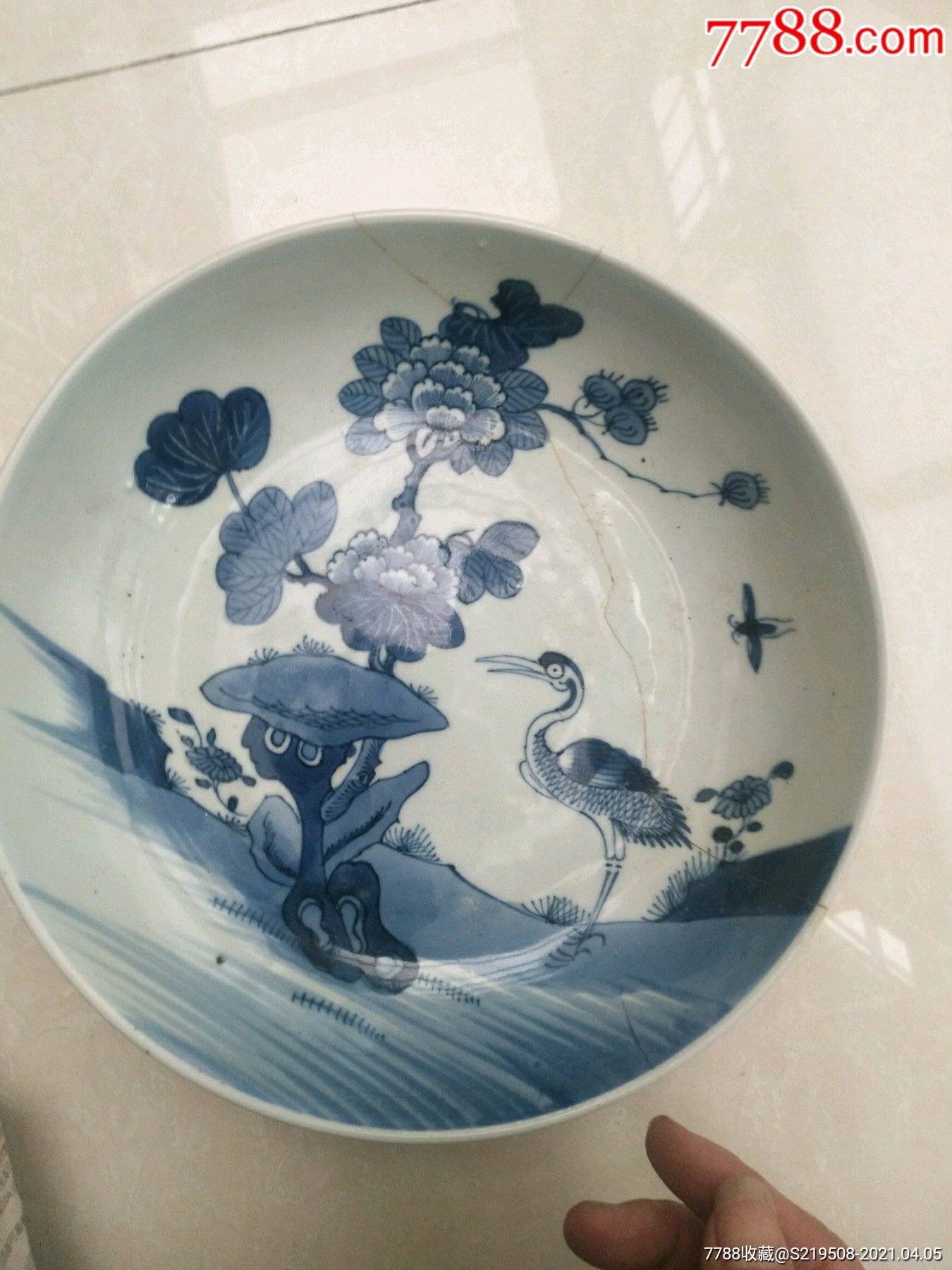 清康熙花鸟大盘-青花瓷-7788商城