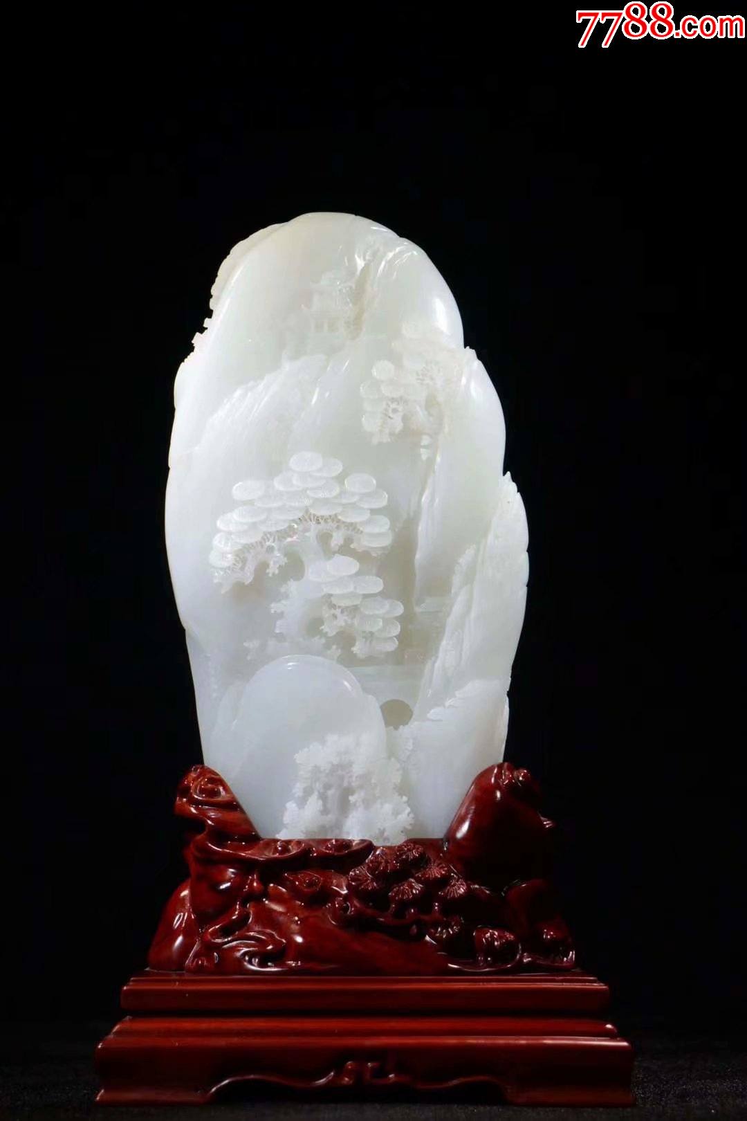 新疆和田玉雕山子摆件